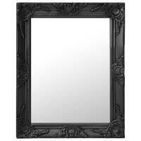  Wall Mirror Baroque Style 50x60 cm Black