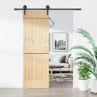  Sliding Door with Hardware Set 70x210 cm Solid Wood Pine