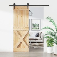 Sliding Door with Hardware Set 70x210 cm Solid Wood Pine