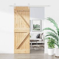  Sliding Door with Hardware Set 70x210 cm Solid Wood Pine