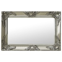  Wall Mirror Baroque Style 60x40 cm Silver