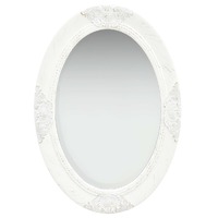  Wall Mirror Baroque Style 50x70 cm White