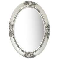  Wall Mirror Baroque Style 50x70 cm Silver
