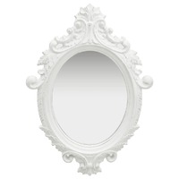  Wall Mirror Castle Style 56x76 cm White