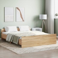  Bed Frame without Mattress Sonoma Oak 150x200 cm