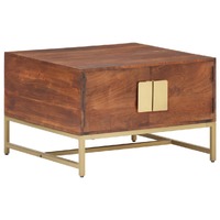  Coffee Table Honey Brown 67x67x45 cm Solid Acacia Wood