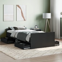  Bed Frame without Mattress Black 90x190 cm