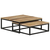 Nesting Coffee Tables 2 pcs Solid Mango Wood