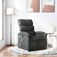  Massage Recliner Chair Dark Grey Fabric