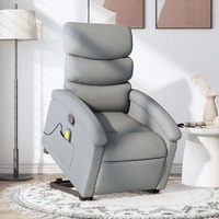  Stand up Massage Recliner Chair Light Grey Fabric