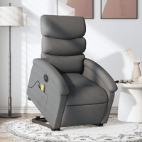 vidaXL Electric Stand up Massage Recliner Chair Dark Grey Fabric