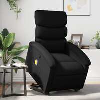  Stand up Massage Recliner Chair Black Faux Leather