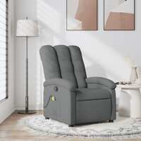  Massage Recliner Chair Dark Grey Fabric
