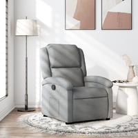  Recliner Chair Light Grey Fabric