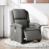 vidaXL Electric Massage Recliner Chair Dark Grey Fabric