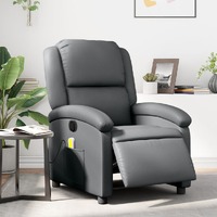 vidaXL Electric Massage Recliner Chair Grey Faux Leather