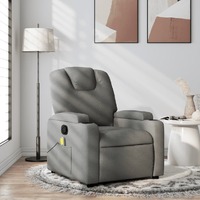  Massage Recliner Chair Dark Grey Fabric