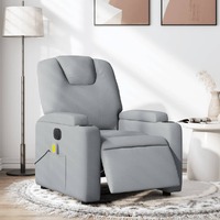 vidaXL Electric Massage Recliner Chair Light Grey Fabric
