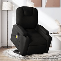 vidaXL Electric Stand up Massage Recliner Chair Black Fabric