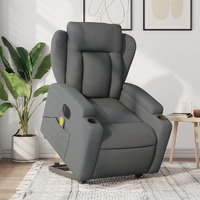 vidaXL Electric Stand up Massage Recliner Chair Dark Grey Fabric