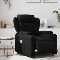 vidaXL Electric Massage Recliner Chair Black Faux Leather