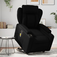  Stand up Massage Recliner Chair Black Faux Leather