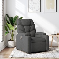  Recliner Chair Dark Grey Fabric