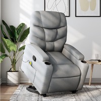  Stand up Massage Recliner Chair Light Grey Fabric