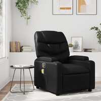  Massage Recliner Chair Black Faux Leather