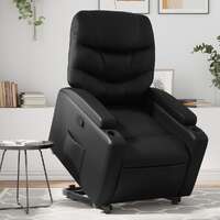  Stand up Recliner Chair Black Faux Leather