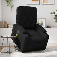  Stand up Massage Recliner Chair Black Faux Leather