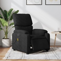 vidaXL Electric Massage Recliner Chair Black Fabric