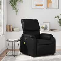  Massage Recliner Chair Black Faux Leather
