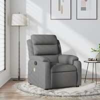  Massage Recliner Chair Dark Grey Fabric