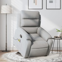  Stand up Massage Recliner Chair Light Grey Fabric
