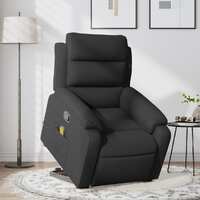  Stand up Massage Recliner Chair Black Fabric