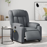 Stand up Massage Recliner Chair Grey Faux Leather