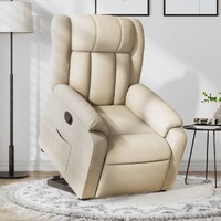  Stand up Massage Recliner Chair Cream Fabric