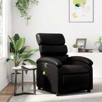  Massage Recliner Chair Black Faux Leather