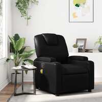  Massage Recliner Chair Black Faux Leather