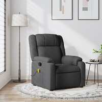  Massage Recliner Chair Dark Grey Fabric