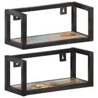  Wall Shelves 2 pcs 40 cm Solid Reclaimed Wood