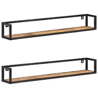  Wall Shelves 2 pcs 120 cm Rough Mango Wood