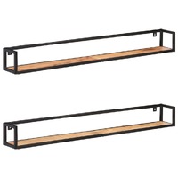  Wall Shelves 2 pcs 160 cm Solid Acacia Wood