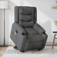  Stand up Massage Recliner Chair Dark Grey Fabric