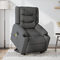 vidaXL Electric Stand up Massage Recliner Chair Dark Grey Fabric