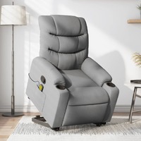  Stand up Massage Recliner Chair Light Grey Fabric
