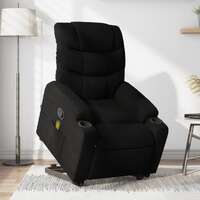  Stand up Massage Recliner Chair Black Fabric
