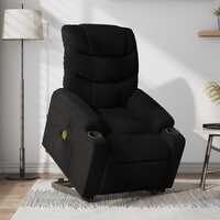 vidaXL Electric Stand up Massage Recliner Chair Black Fabric