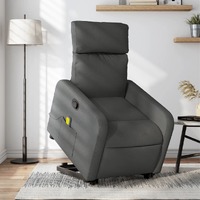 vidaXL Electric Stand up Massage Recliner Chair Dark Grey Fabric